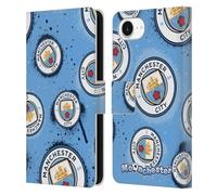 Head Case Designs Officially Licensed Manchester City Man City FC Logo Moonchester & Moonbeam Leather Wallet Case Compatible With Apple iPhone 16e