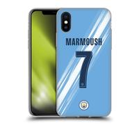 Head Case Designs Officially Licensed Manchester City Man City FC Omar Marmoush 2025/26 Players Home Kit Gel Case [Military Grade Protection] Compatible With Apple iPhone X/iPhone XS
