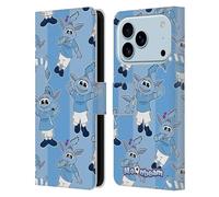 Head Case Designs Officially Licensed Manchester City Man City FC Pattern 2 Moonchester & Moonbeam Leather Wallet Case Compatible With Apple iPhone 17 Pro