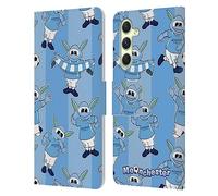 Head Case Designs Officially Licensed Manchester City Man City FC Pattern Moonchester & Moonbeam Leather Wallet Case Compatible With Samsung Galaxy A54 5G