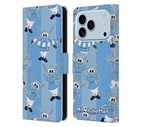 Head Case Designs Officially Licensed Manchester City Man City FC Pattern Moonchester & Moonbeam Leather Wallet Case Compatible With Apple iPhone 17 Pro