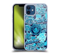 Head Case Designs Officially Licensed Manchester City Man City FC Patterns Graffiti Tags by Murwalls Soft Gel Case Compatible With Apple iPhone 12 / iPhone 12 Pro