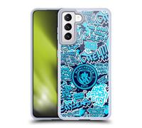 Head Case Designs Officially Licensed Manchester City Man City FC Patterns Graffiti Tags by Murwalls Soft Gel Case Compatible With Samsung Galaxy S21 5G