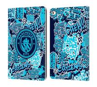 Head Case Designs Officially Licensed Manchester City Man City FC Patterns Graffiti Tags by Murwalls Leather Wallet Case Compatible With Apple iPad 9.7 2017 / iPad 9.7 2018