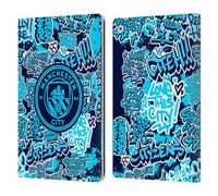 Head Case Designs Officially Licensed Manchester City Man City FC Patterns Graffiti Tags by Murwalls Leather Wallet Case Compatible With Apple iPad 10.2 2019/2020/2021