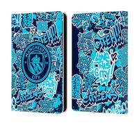 Head Case Designs Officially Licensed Manchester City Man City FC Patterns Graffiti Tags by Murwalls Leather Wallet Case Compatible With Amazon Kindle 11th Gen 6in 2022