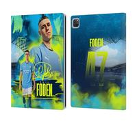 Head Case Designs Officially Licensed Manchester City Man City FC Phil Foden 2024/25 First Team Leather Wallet Case Compatible With Apple iPad Pro 12.9 2020/2021/2022