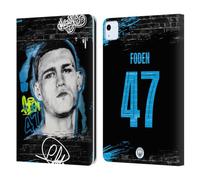 Head Case Designs Officially Licensed Manchester City Man City FC Phil Foden Graffiti Collection by Murwalls Leather Wallet Case Compatible With Apple iPad Air 11 2020/2022/2024/2025
