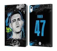 Head Case Designs Officially Licensed Manchester City Man City FC Phil Foden Graffiti Collection by Murwalls Leather Wallet Case Compatible With Apple iPad 10.9 2022/2025