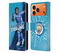 Head Case Designs Officially Licensed Manchester City Man City FC Raheem Sterling 2021/22 First Team Leather Wallet Case Compatible With Apple iPhone 17 Pro Max