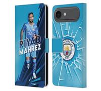 Head Case Designs Officially Licensed Manchester City Man City FC Riyad Mahrez 2021/22 First Team Leather Wallet Case Compatible With Apple iPhone 17 Air