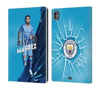 Head Case Designs Officially Licensed Manchester City Man City FC Riyad Mahrez 2021/22 First Team Leather Wallet Case Compatible With Apple iPad Pro 11 M4/M5 2024/2025