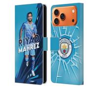 Head Case Designs Officially Licensed Manchester City Man City FC Riyad Mahrez 2021/22 First Team Leather Wallet Case Compatible With Apple iPhone 17 Pro Max