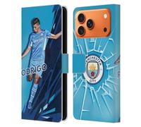 Head Case Designs Officially Licensed Manchester City Man City FC Rodrigo 2021/22 First Team Leather Wallet Case Compatible With Apple iPhone 17 Pro Max