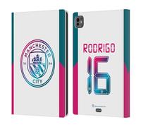 Head Case Designs Officially Licensed Manchester City Man City FC Rodrigo 2021/22 Players Away Kit Group 1 Leather Wallet Case Compatible With Apple iPad Pro 11 M4/M5 2024/2025