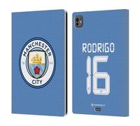 Head Case Designs Officially Licensed Manchester City Man City FC Rodrigo 2021/22 Players Home Kit Group 1 Leather Wallet Case Compatible With Apple iPad Pro 11 M4/M5 2024/2025