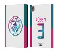 Head Case Designs Officially Licensed Manchester City Man City FC Rúben Dias 2021/22 Players Away Kit Group 1 Leather Wallet Case Compatible With Apple iPad Pro 11 M4/M5 2024/2025