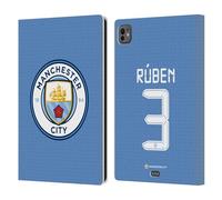 Head Case Designs Officially Licensed Manchester City Man City FC Rúben Dias 2021/22 Players Home Kit Group 1 Leather Wallet Case Compatible With Apple iPad Pro 11 M4/M5 2024/2025