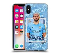 Head Case Designs Officially Licensed Manchester City Man City FC Sergio Agüero 2020/21 First Team Soft Gel Case [Military Grade Protection] Compatible With Apple iPhone X/iPhone XS