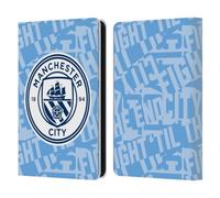 Head Case Designs Officially Licensed Manchester City Man City FC Sky Blue Fight Patterns Leather Wallet Case Compatible With Amazon Kindle 11th Gen 6in 2022
