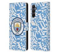 Head Case Designs Officially Licensed Manchester City Man City FC Sky Blue Pattern Fight Graphics Leather Wallet Case Compatible With Samsung Galaxy A05s