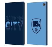 Head Case Designs Officially Licensed Manchester City Man City FC Super City 1894 Graphics Leather Wallet Case Compatible With Amazon Fire Max 11 2023