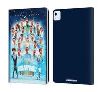 Head Case Designs Officially Licensed Manchester City Man City FC Team Poster 2024 Premier League Champions Leather Wallet Case Compatible With Apple iPad Air 11 2020/2022/2024/2025