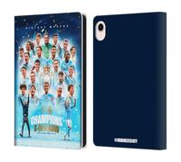Head Case Designs Officially Licensed Manchester City Man City FC Team Poster 2024 Premier League Champions Leather Wallet Case Compatible With Apple iPad mini (2021/2024)