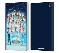 Head Case Designs Officially Licensed Manchester City Man City FC Team Poster 2024 Premier League Champions Leather Wallet Case Compatible With Amazon Fire Max 11 2023