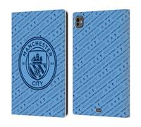 Head Case Designs Officially Licensed Manchester City Man City FC The Best Team Patterns Leather Wallet Case Compatible With Apple iPad Pro 11 M4 2024