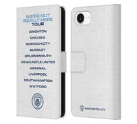 Head Case Designs Officially Licensed Manchester City Man City FC Tour White We're Not Really Here Leather Wallet Case Compatible With Apple iPhone 16e