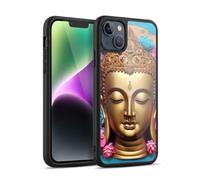 Head Case Designs Officially Licensed Mark Ashkenazi Gold Face Buddha Gel Armour Case [Military Grade Protection] Compatible With Apple iPhone 14 Plus