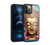 Head Case Designs Officially Licensed Mark Ashkenazi Gold Face Buddha Gel Armour Case [Military Grade Protection] Compatible With Apple iPhone 12 Pro Max