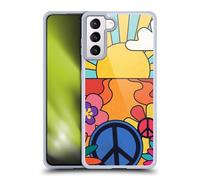 Head Case Designs Officially Licensed Mark Ashkenazi Groovy Retro Mix Patterns Gel Case [Military Grade Protection] Compatible with Samsung Galaxy S21+ 5G and Compatible with MagSafe