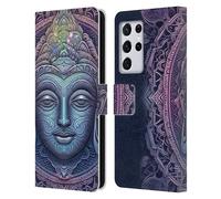 Head Case Designs Officially Licensed Mark Ashkenazi Mandala Buddha Leather Wallet Case Compatible With Samsung Galaxy S21 Ultra 5G