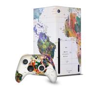 Head Case Designs Officially Licensed Mark Ashkenazi Map Of The World Art Mix Game Console Wrap and Game Controller Skin Bundle Compatible With Xbox Series X