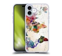 Head Case Designs Officially Licensed Mark Ashkenazi Map Of The World Pop Culture Gel Case [Military Grade Protection] Compatible With Apple iPhone 16 Plus