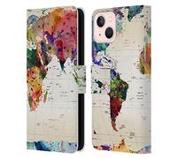 Head Case Designs Officially Licensed Mark Ashkenazi Map Of The World Pop Culture Leather Wallet Case Compatible With Apple iPhone 13