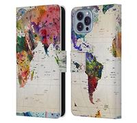 Head Case Designs Officially Licensed Mark Ashkenazi Map Of The World Pop Culture Leather Wallet Case Compatible With Apple iPhone 14