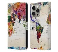 Head Case Designs Officially Licensed Mark Ashkenazi Map Of The World Pop Culture Leather Wallet Case Compatible With Apple iPhone 16 Pro