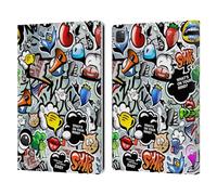 Head Case Designs Officially Licensed Mark Ashkenazi Social Media Graffiti Leather Wallet Case Compatible With Apple iPad Pro 12.9 2020/2021/2022