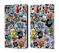 Head Case Designs Officially Licensed Mark Ashkenazi Social Media Graffiti Leather Wallet Case Compatible With Apple iPad mini (2021/2024)