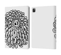 Head Case Designs Officially Licensed Matt Bailey Flower Skull Leather Wallet Case Compatible With Apple iPad Pro 12.9 2020/2021/2022