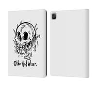 Head Case Designs Officially Licensed Matt Bailey Older And Wiser Skull Leather Wallet Case Compatible With Apple iPad Pro 12.9 2020/2021/2022
