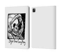 Head Case Designs Officially Licensed Matt Bailey Style Over Everything Skull Leather Wallet Case Compatible With Apple iPad Pro 12.9 2020/2021/2022