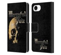 Head Case Designs Officially Licensed Mercyful Fate Skull Black Metal Leather Wallet Case Compatible With Apple iPhone 16e