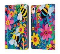 Head Case Designs Officially Licensed Michael David Ward Bees and Flowers Humor & Botanicals Leather Wallet Case Compatible With Apple iPad mini (2021/2024)