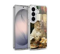 Head Case Designs Officially Licensed Michael David Ward Cat Chef Humor & Botanicals Gel Case [Military Grade Protection] Compatible with Samsung Galaxy S26 and Compatible with MagSafe