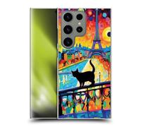 Head Case Designs Officially Licensed Michael David Ward Cat In Midnight Paris Psychedelic Art Hard Back Case Compatible With Samsung Galaxy S24 Ultra 5G