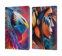 Head Case Designs Officially Licensed Michael David Ward Eagle Psychedelic Art Leather Wallet Case Compatible With Apple iPad Pro 12.9 2020/2021/2022